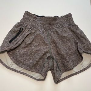 Gray Lululemon shorts with side zipper size 2